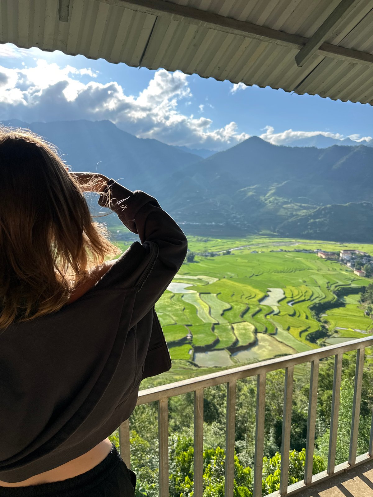 Tourists gather at Tú Lệ rice terraces viewing platforms