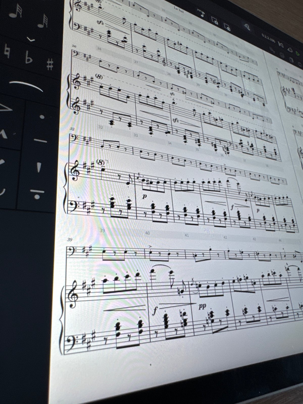 Digital sheet music displayed on tablet in Podgorica