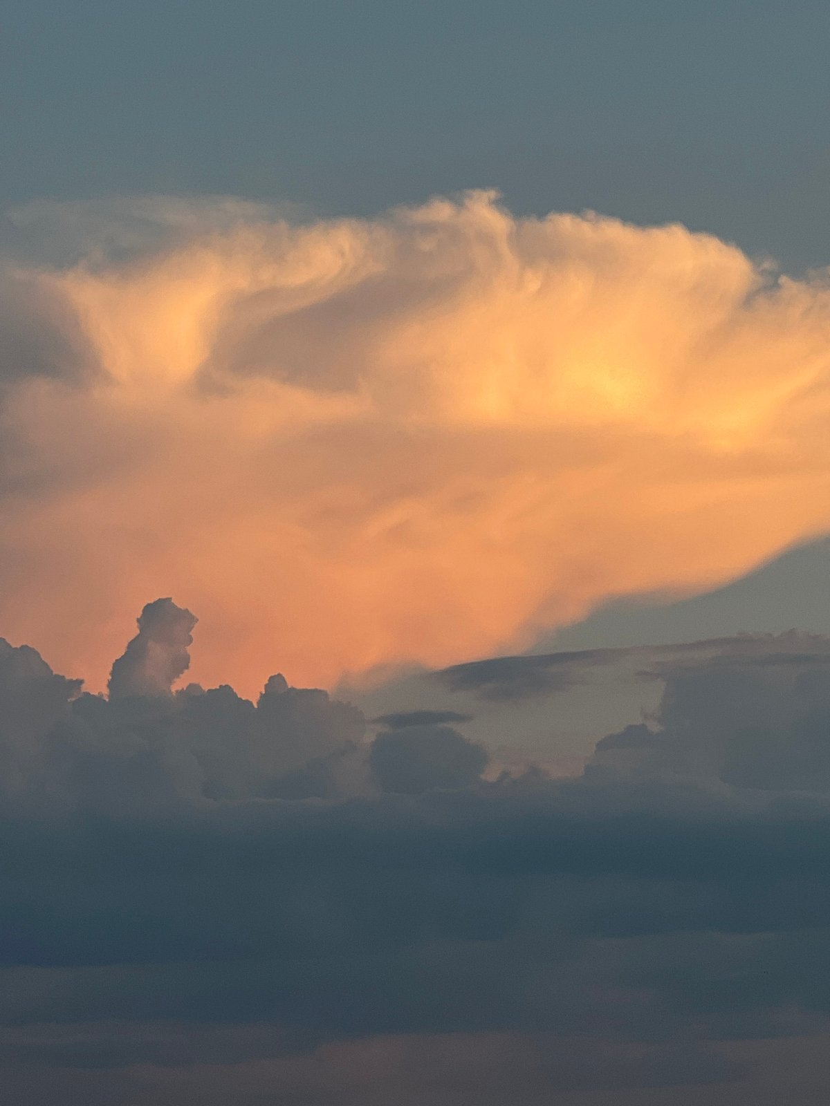 Vivid sunset washes over a Russian city skyline