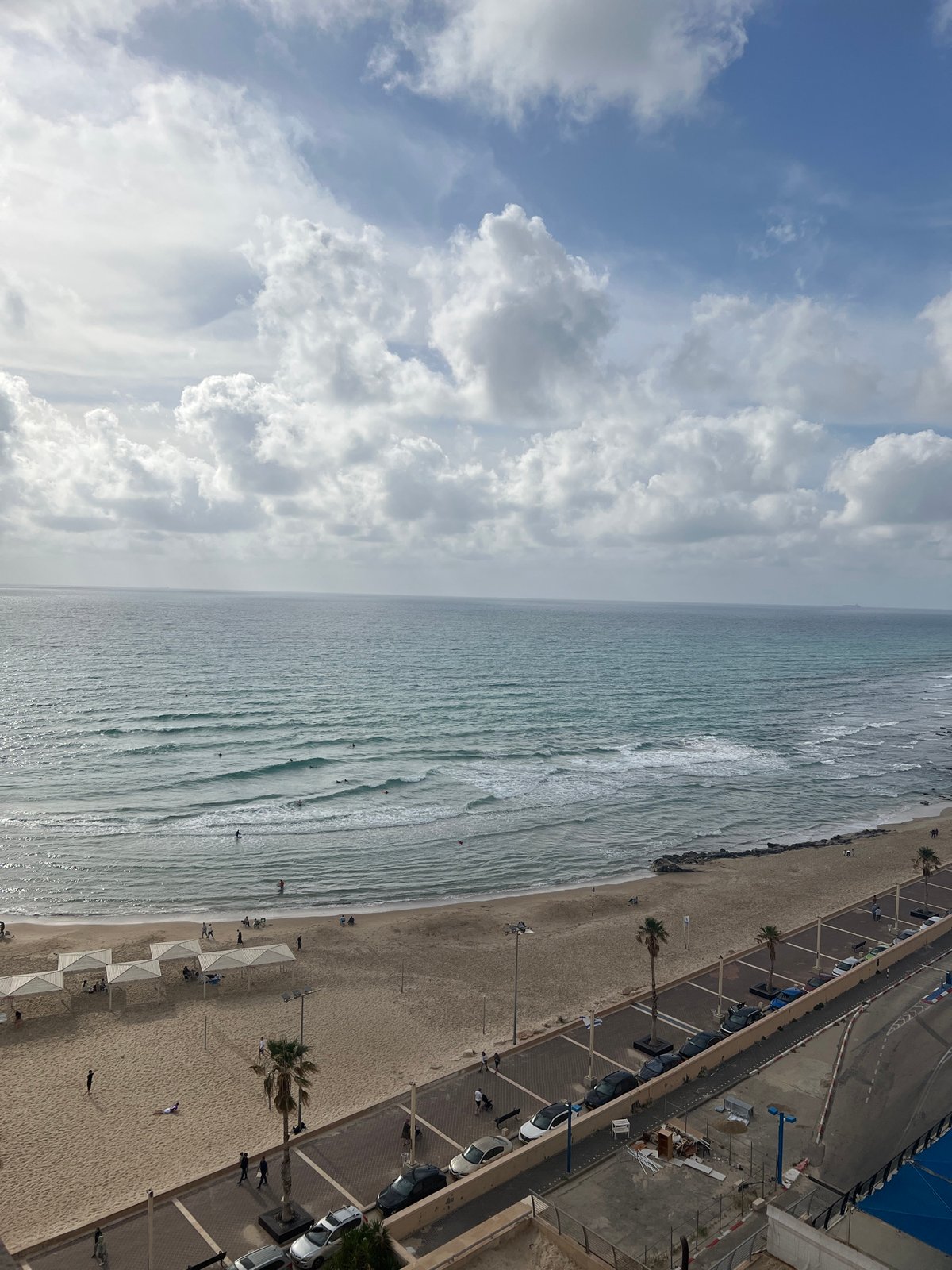Elevated Mediterranean coastline view captured in Haifa