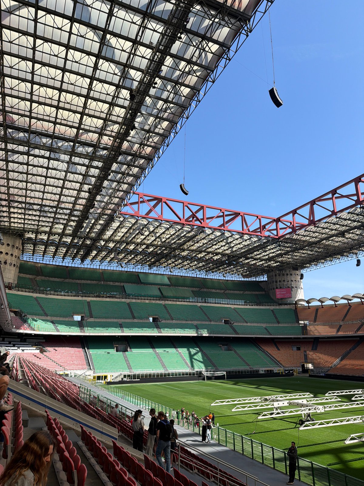 Visitor captures football museum exhibits and San Siro Stadium in Milan