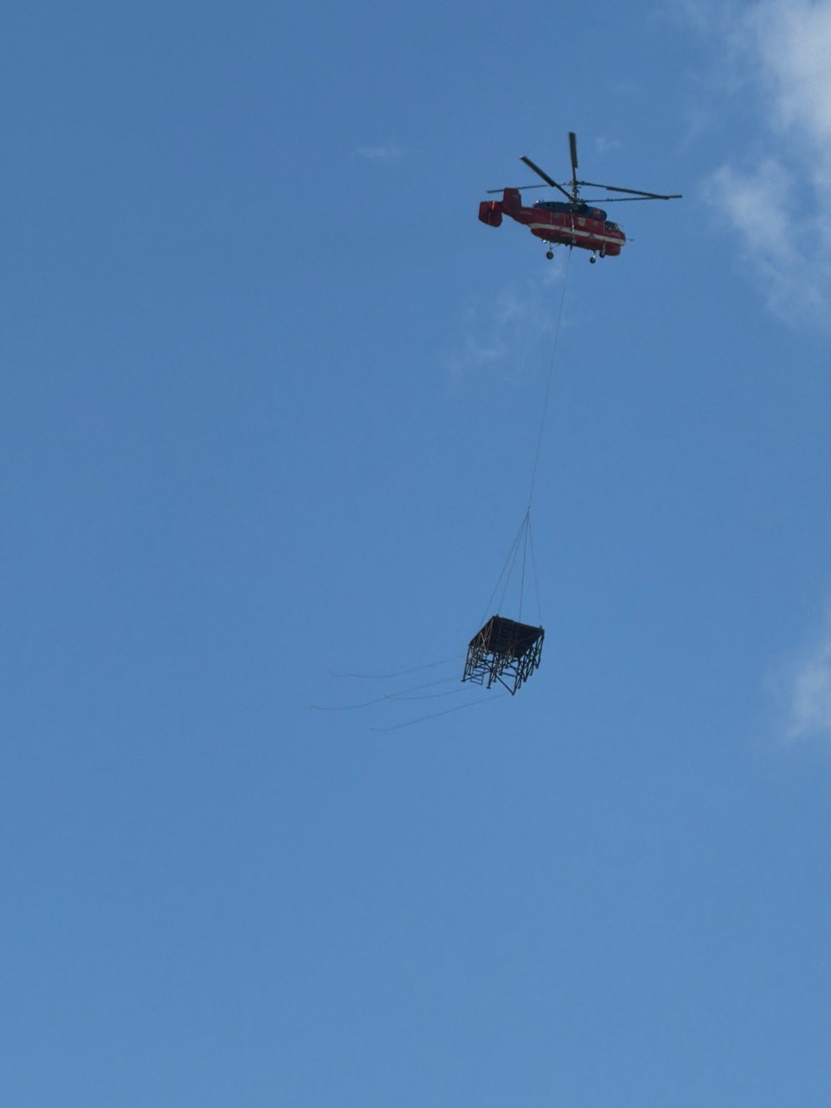 Quiet afternoon in Shcherbinka, Russia, plus a helicopter overhead.