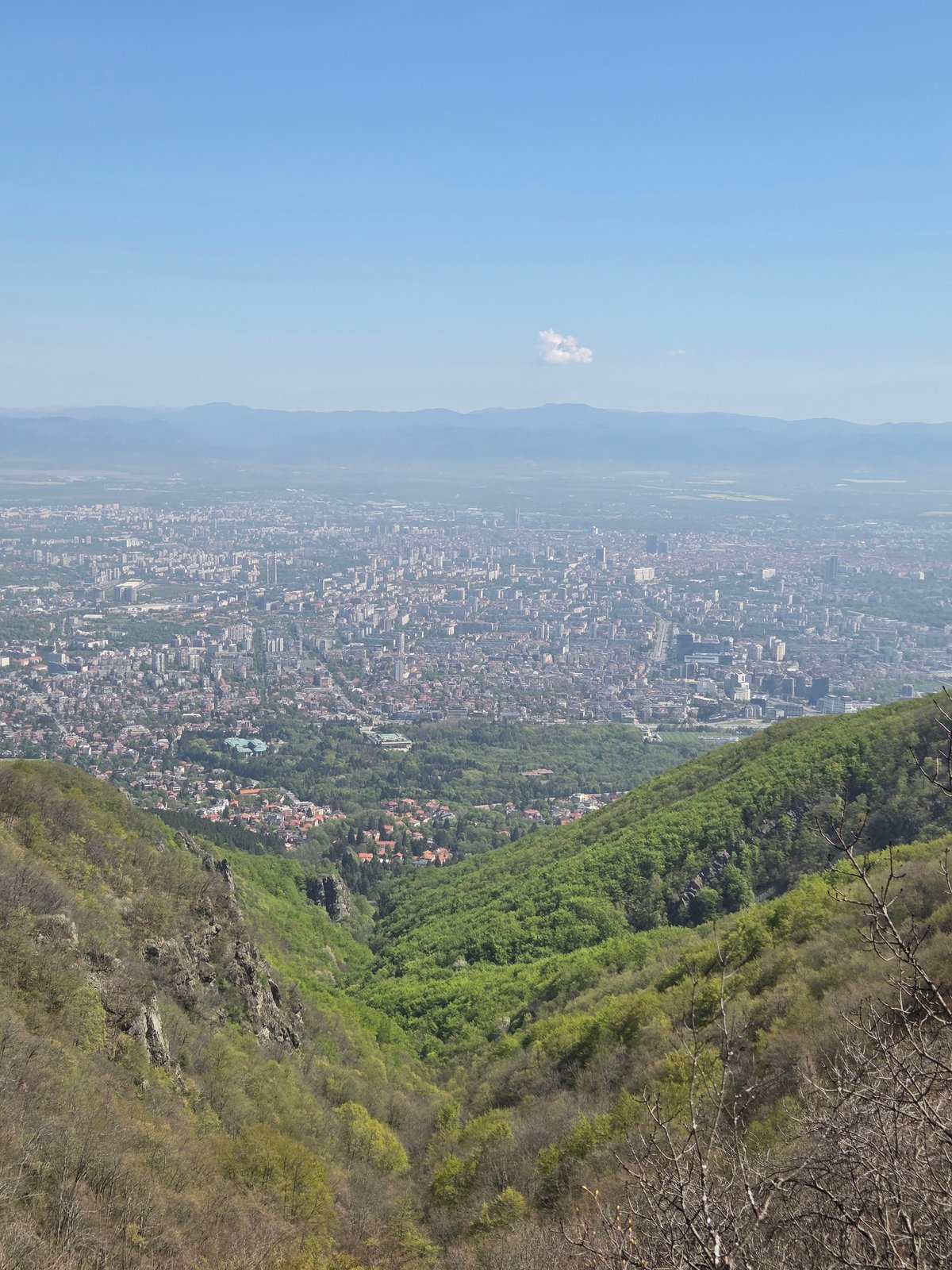 Morning observations captured from elevated viewpoint overlooking Sofia