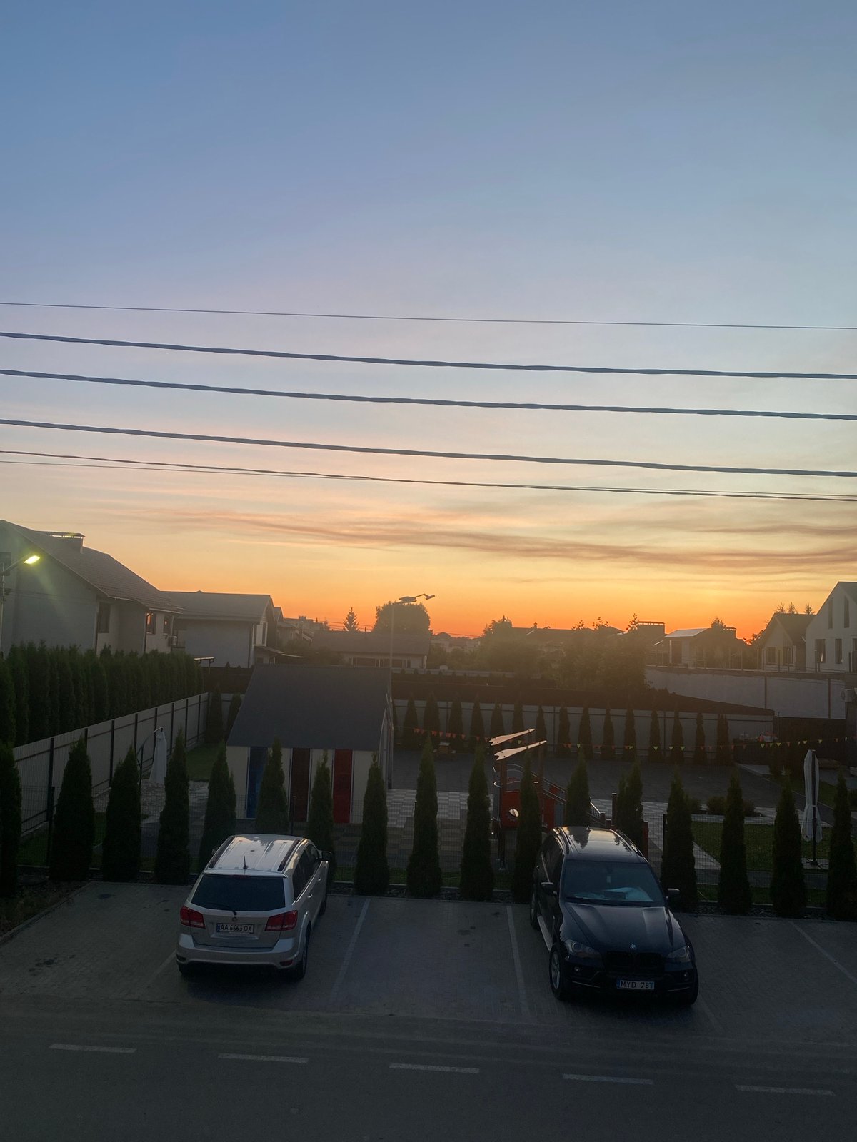 Sunset evening at home in Novi Petrivtsi, Ukraine