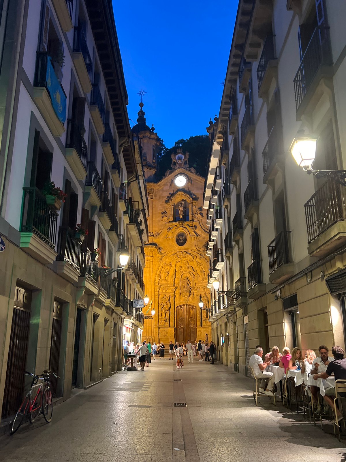 Evening scenes from San Sebastián's old town and La Concha Bay