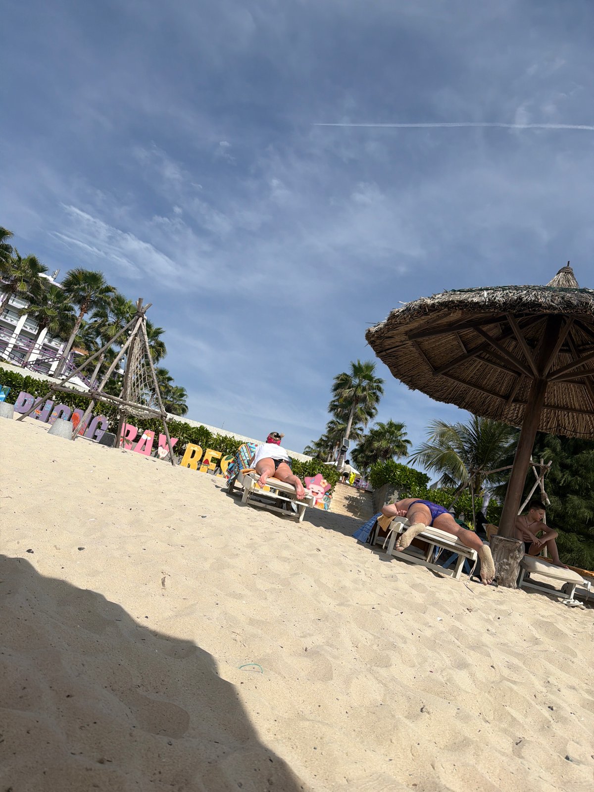 Late-night beach vacation documented at Vietnamese resort