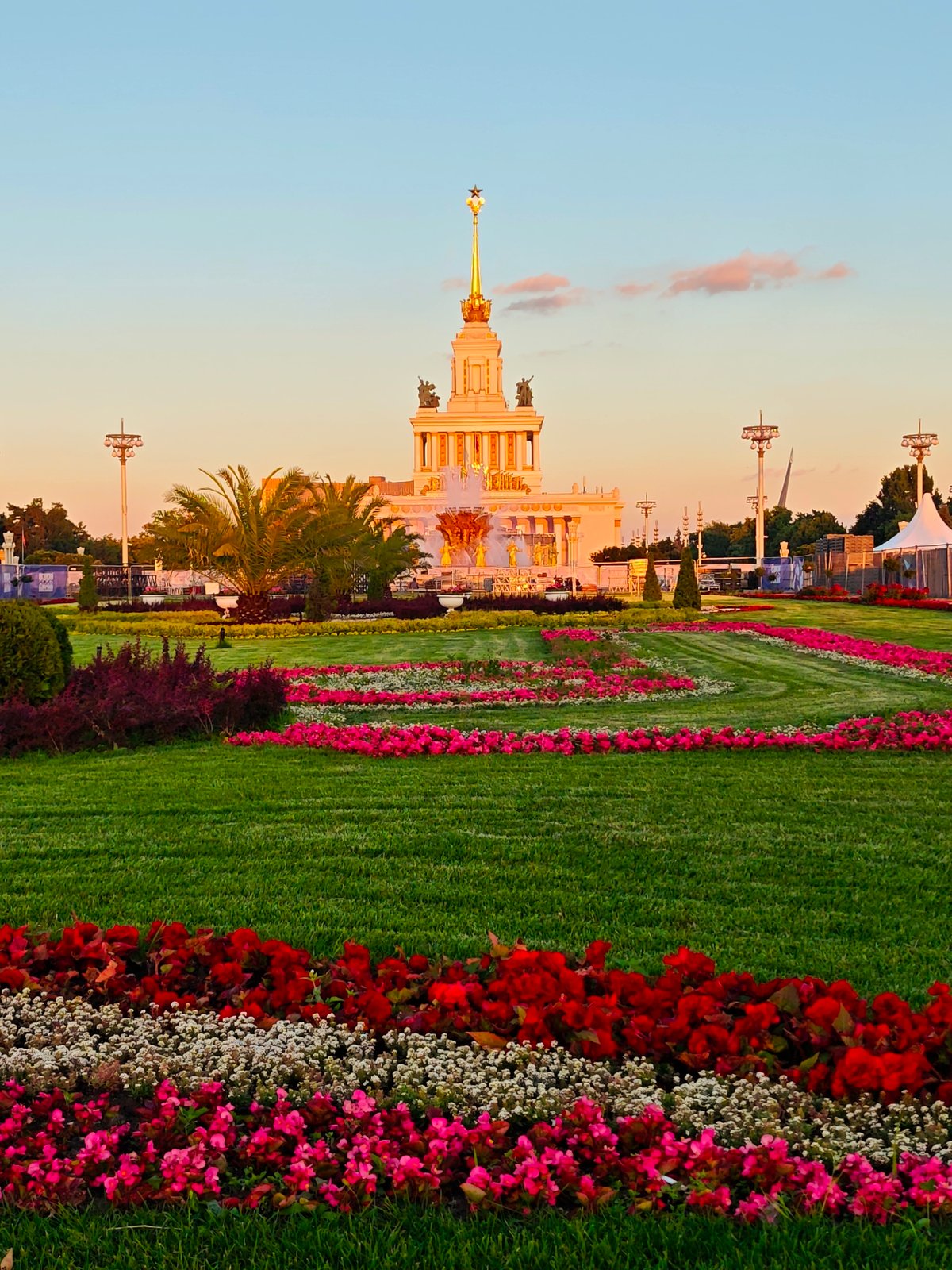 Golden hour at VDNKh: fountains, cable cars, and Soviet grandeur