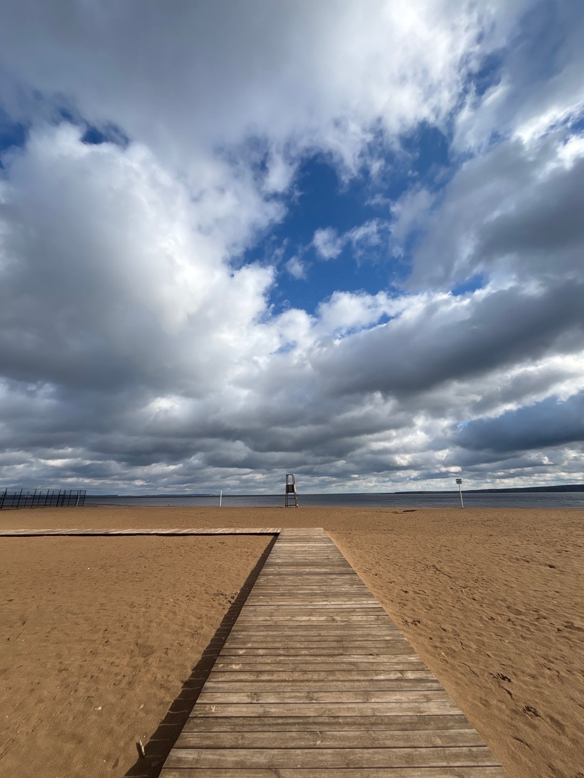 Dramatic morning skies captured over empty Chaikovsky beach