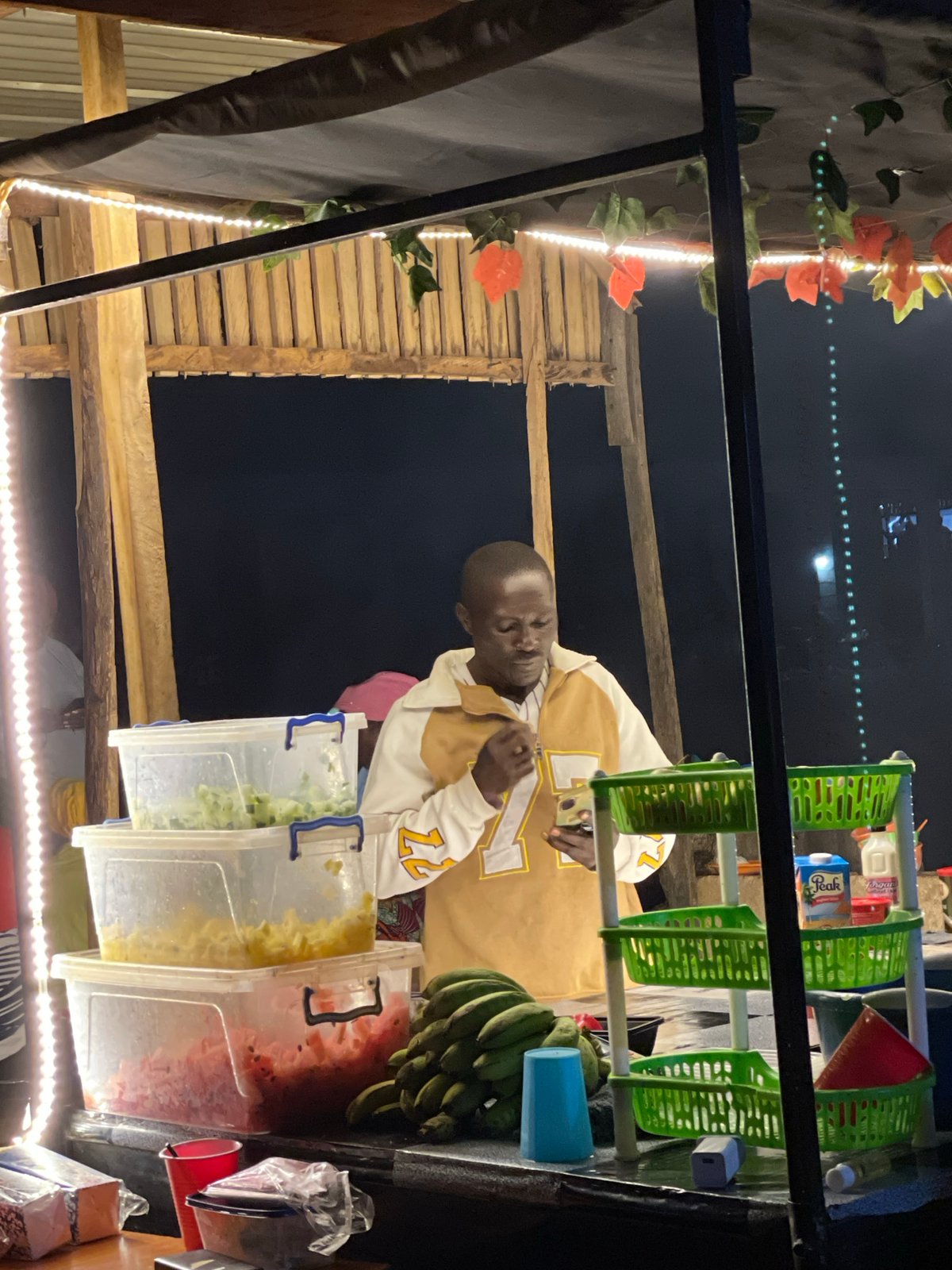 Durumi neighborhood at dusk: streets, food stalls, local life