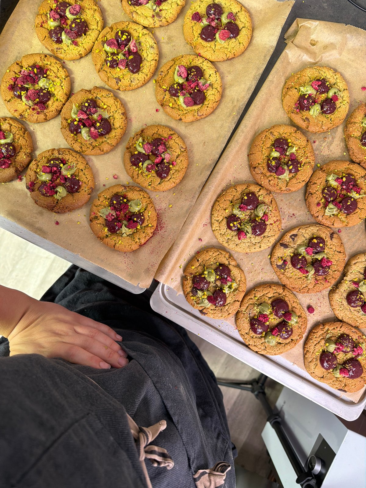 Fresh homemade cookies out of the oven in Meisenheim