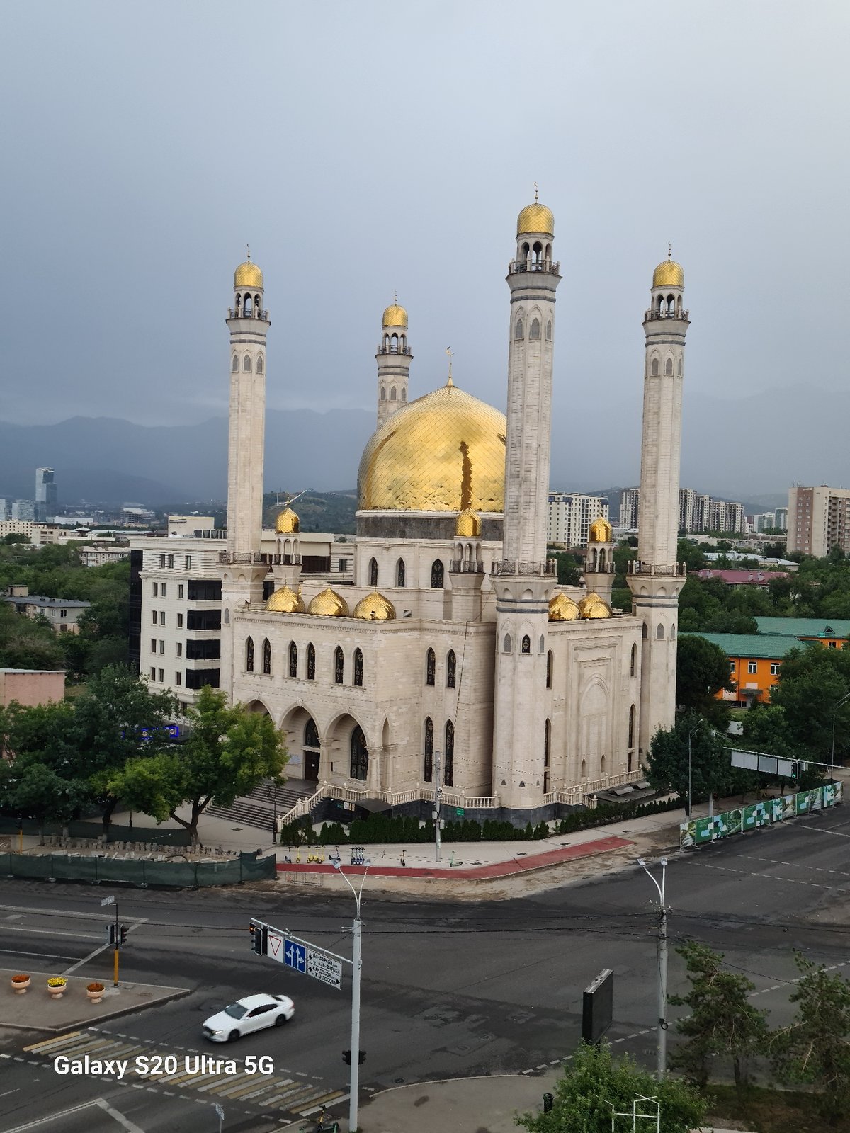 Almaty's Central Mosque and its golden domes