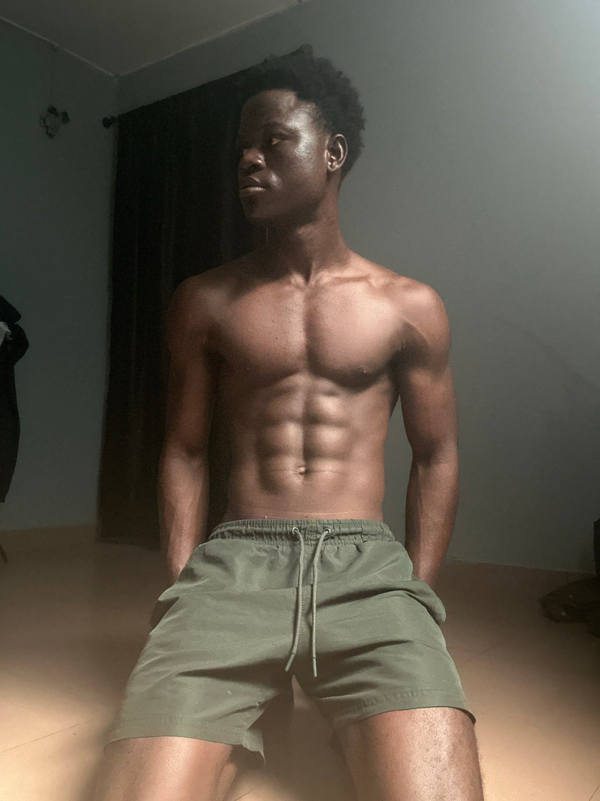 Morning workout and stillness in a Badagry room