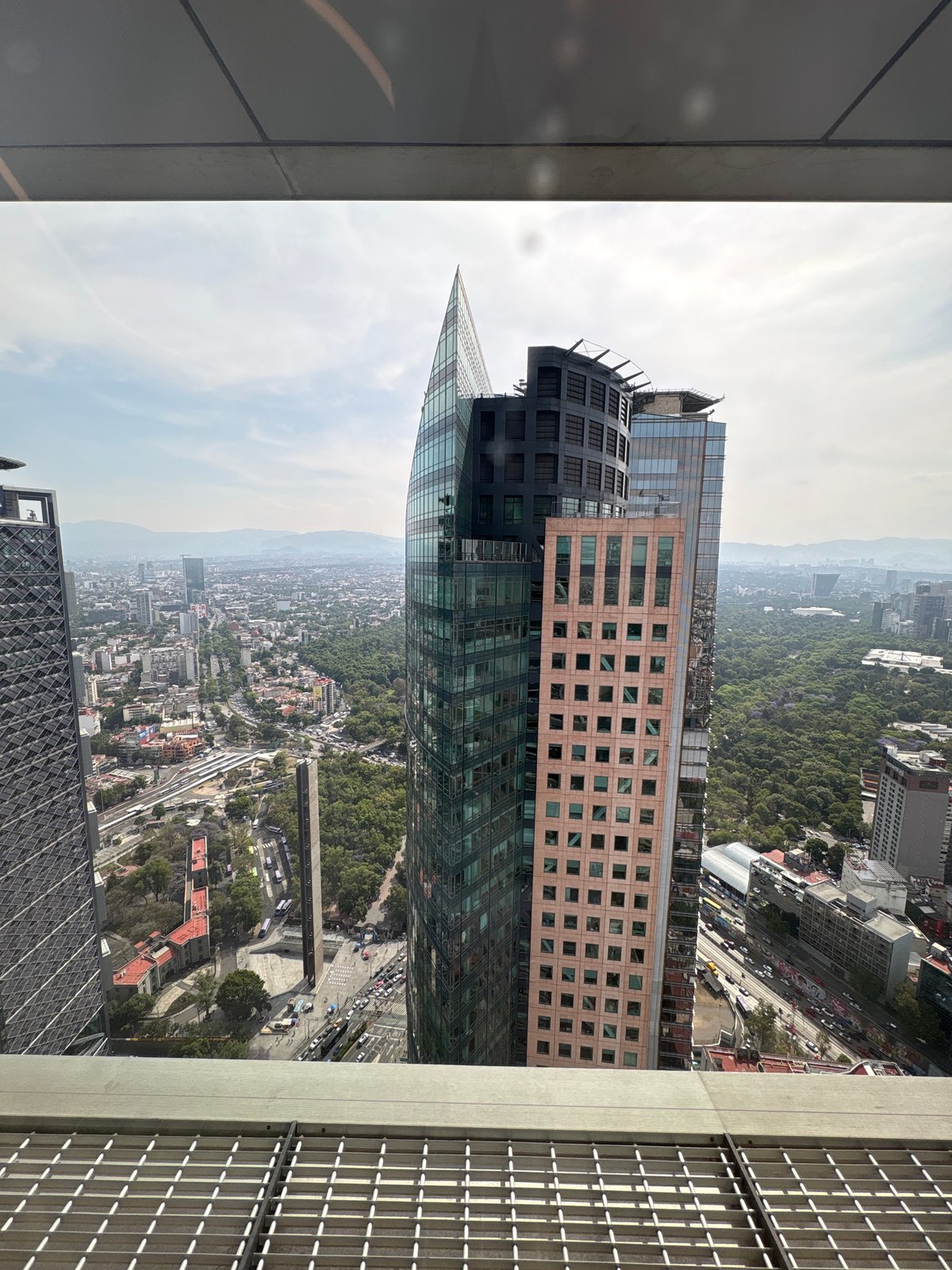 Aerial views capture Mexico City skyline featuring BBVA tower