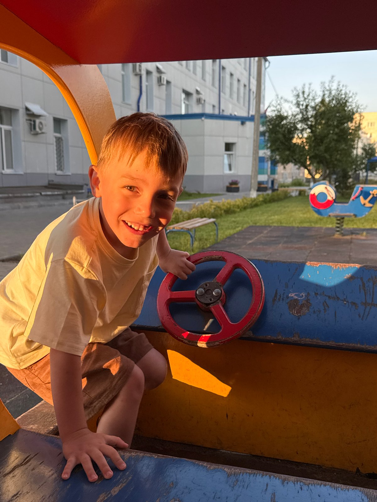 Lazy summer afternoon at a Chaikovsky park and playground