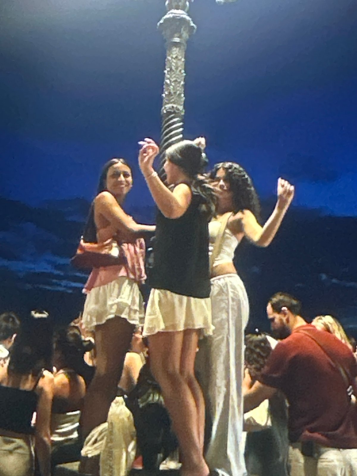 A lively night out on European cobblestone streets