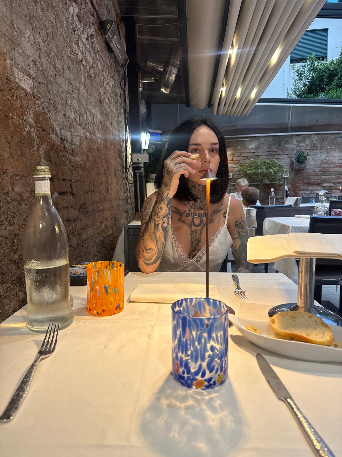 Casual dining scene captured at Venice restaurant