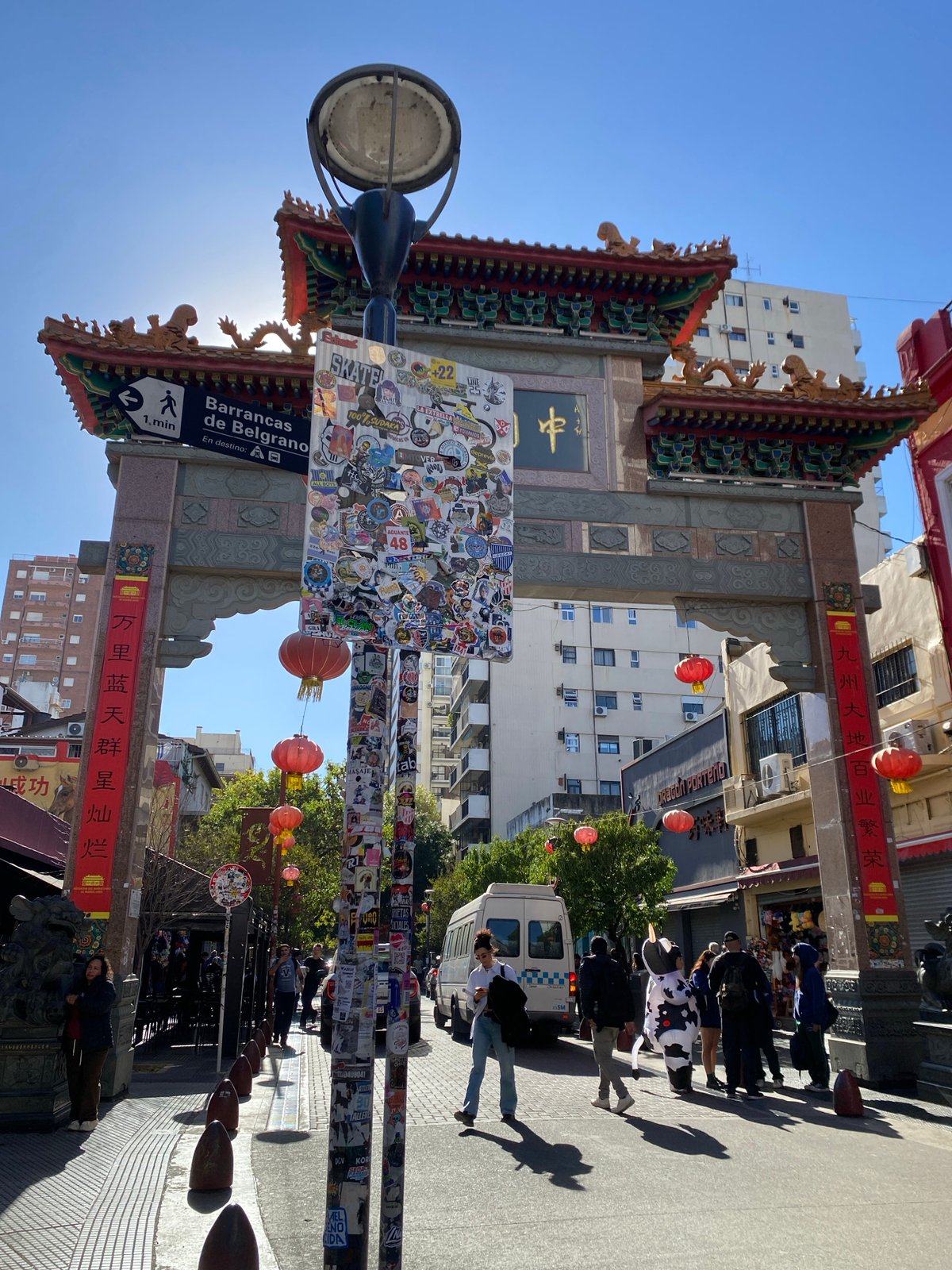Costumed performers spotted in Buenos Aires Chinatown district
