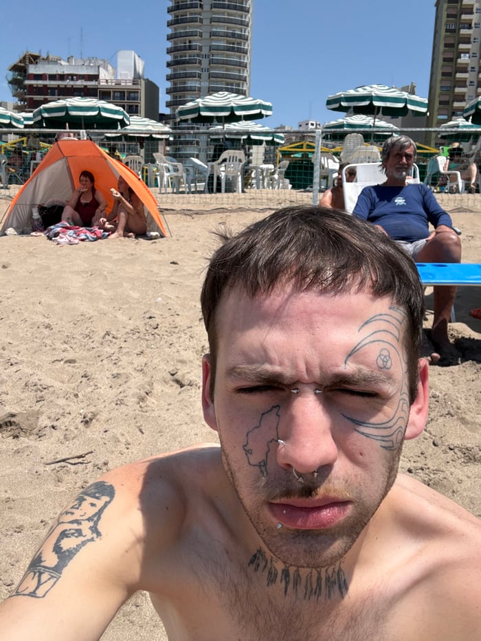 Summer beach day unfolds at Mar del Plata waterfront