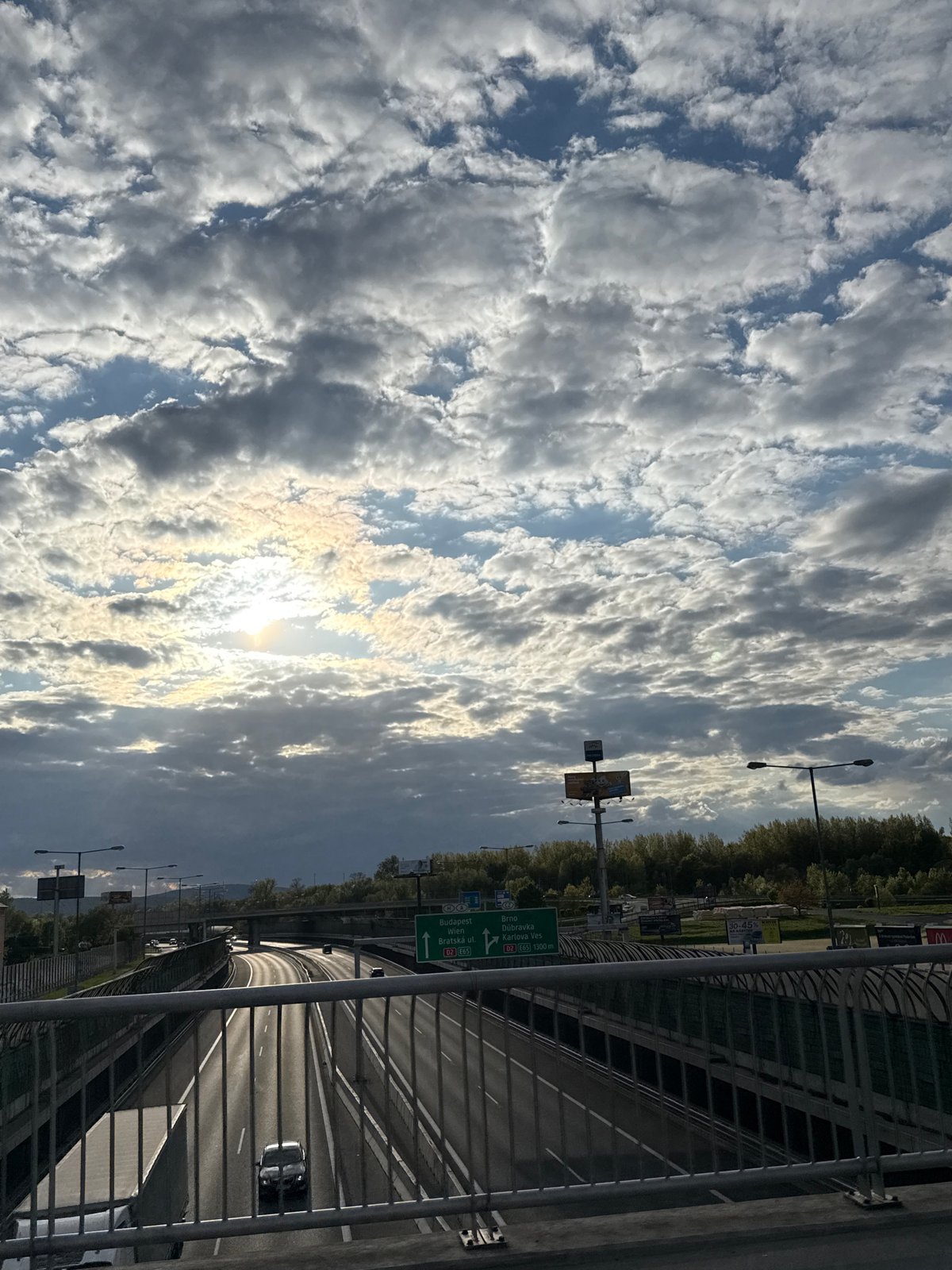 Traffic observed from overpass in Bratislava