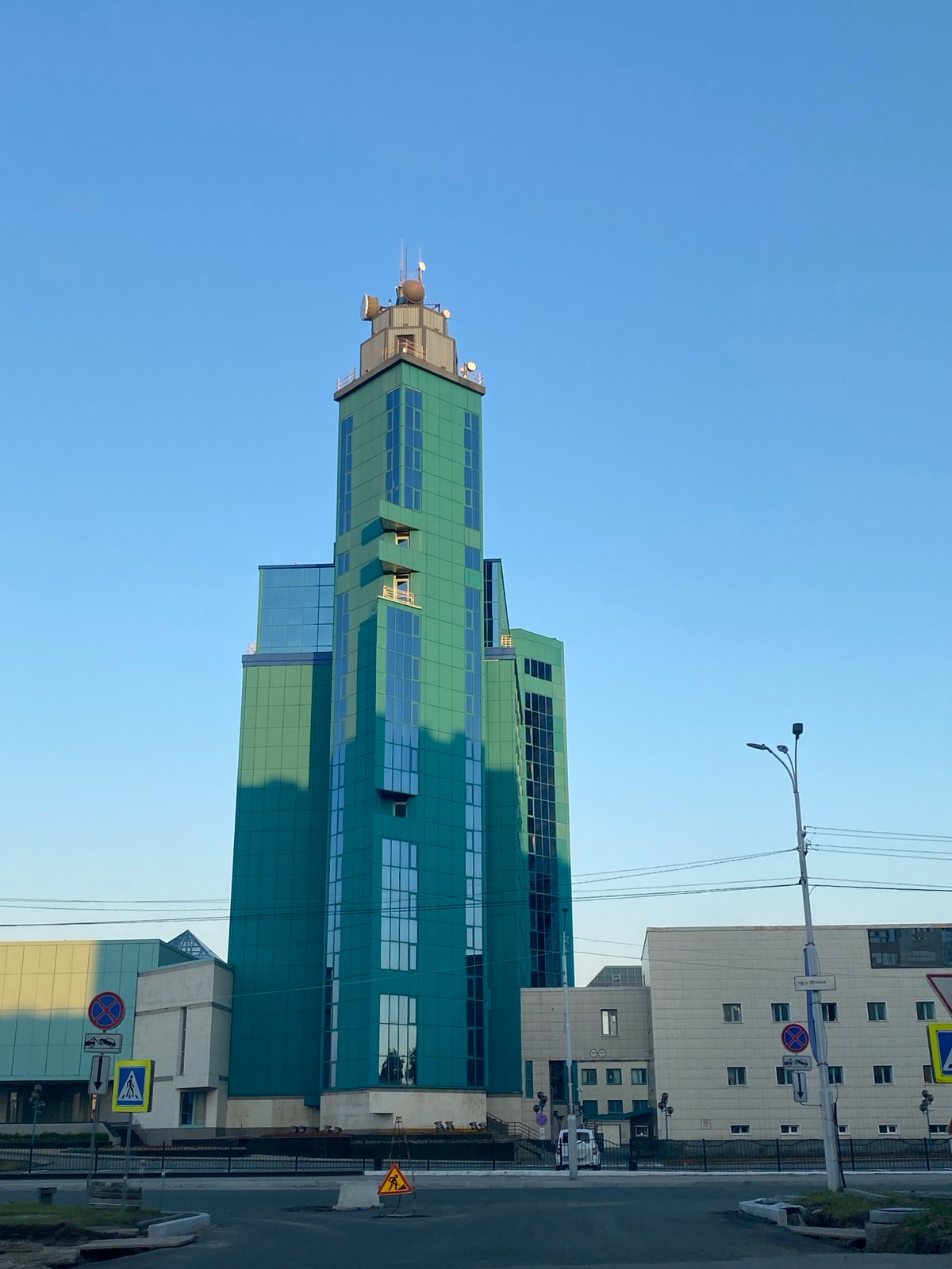 Modern architecture and street life in Surgut, Russia