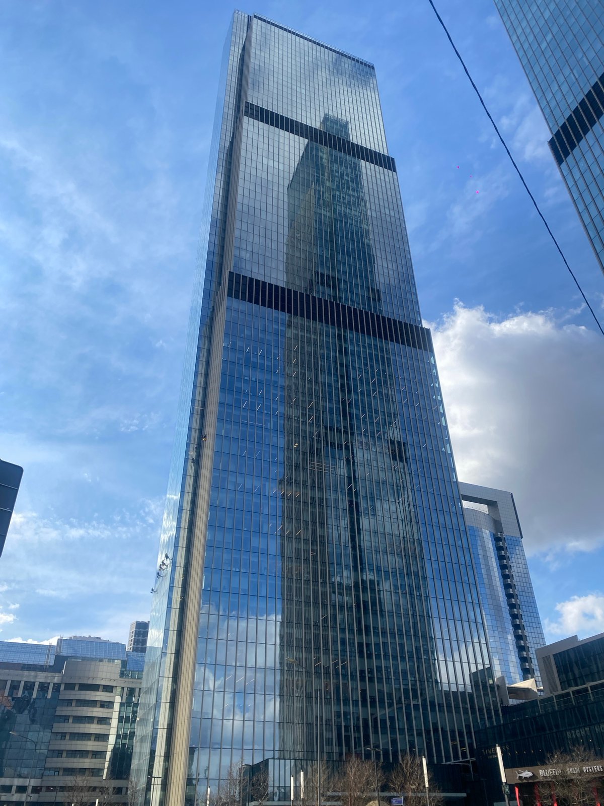 Glass skyscraper photographed in Khimki, Russia
