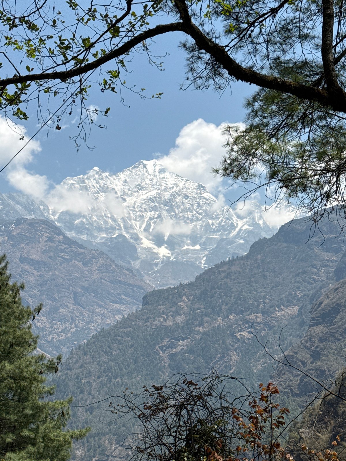 Clear mountain vista captured in Chaurikharka, Nepal