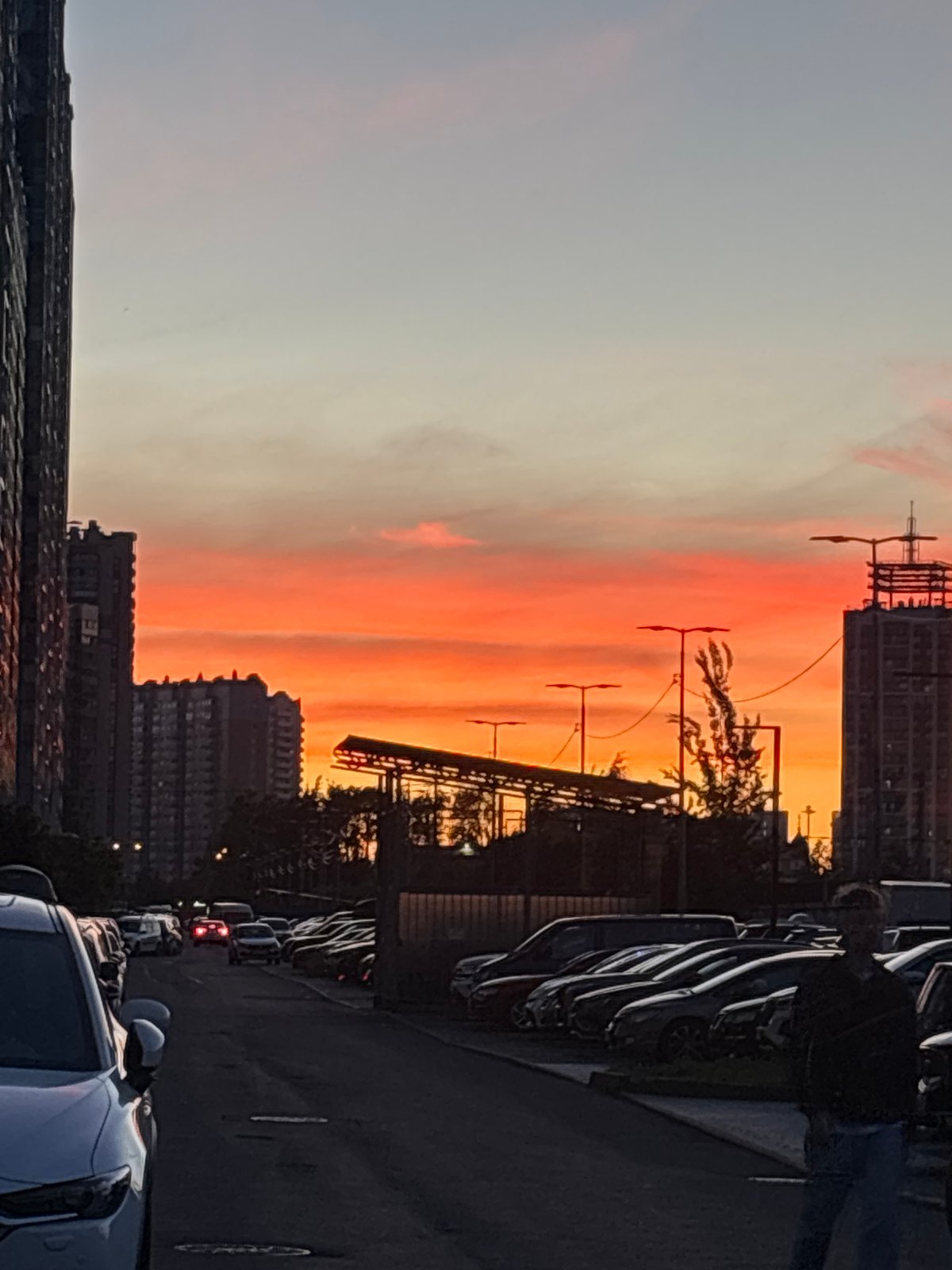 City sunset captured from multiple perspectives during 12-minute span