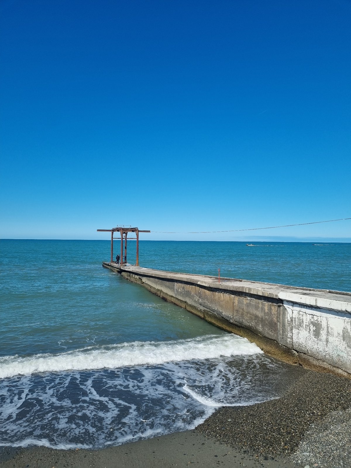 Clear morning coastal scene recorded in Sochi, Russia