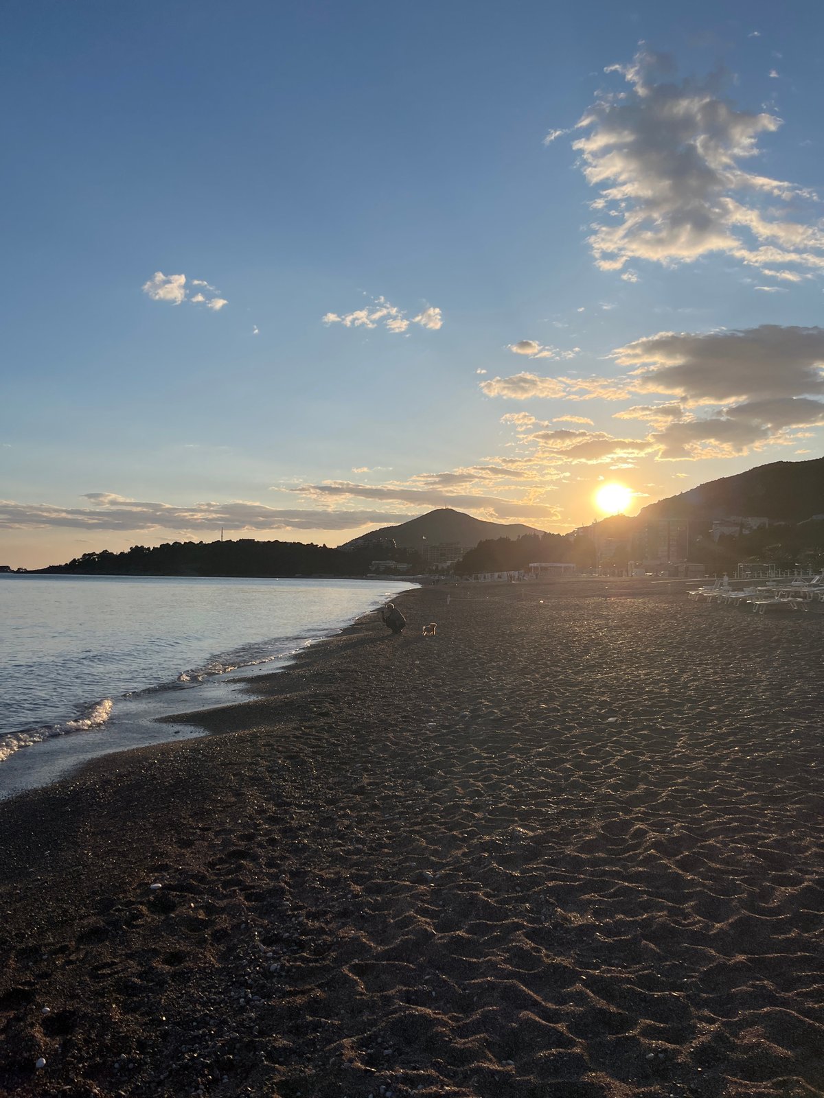 Sunset coastal scene captured in Rafailovići, Montenegro