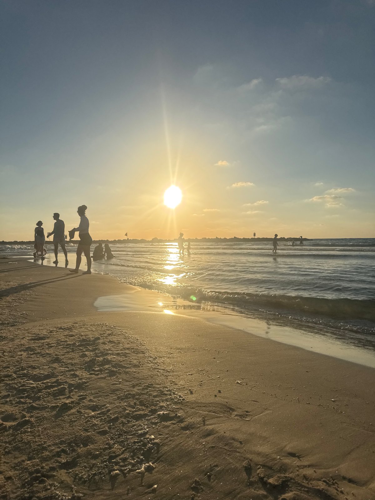 Golden hour at the Tel Aviv shoreline