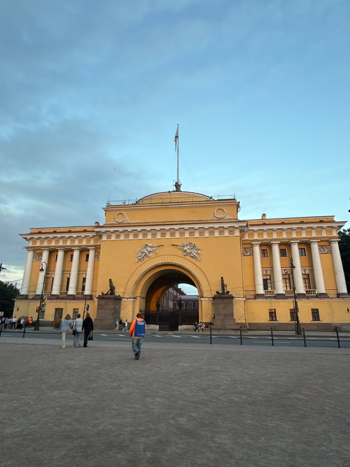 Summer evening along Saint Petersburg's historic Palace Embankment