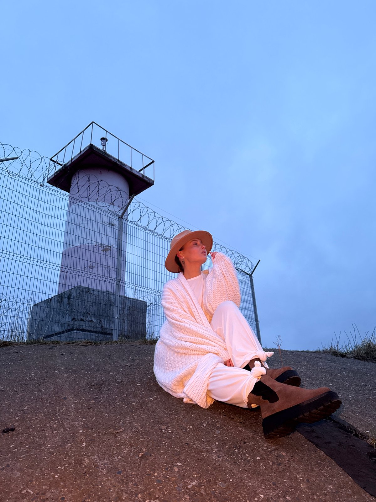 Woman photographed in evening portrait session in Chaikovsky, Russia