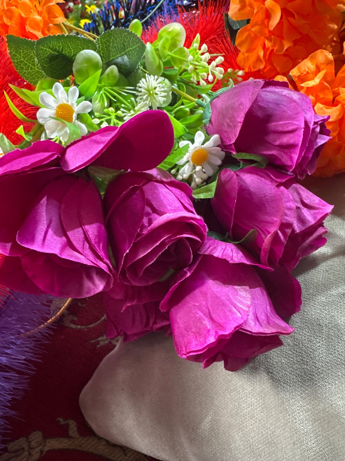 Flowers and a quiet moment on a couch in Schokino