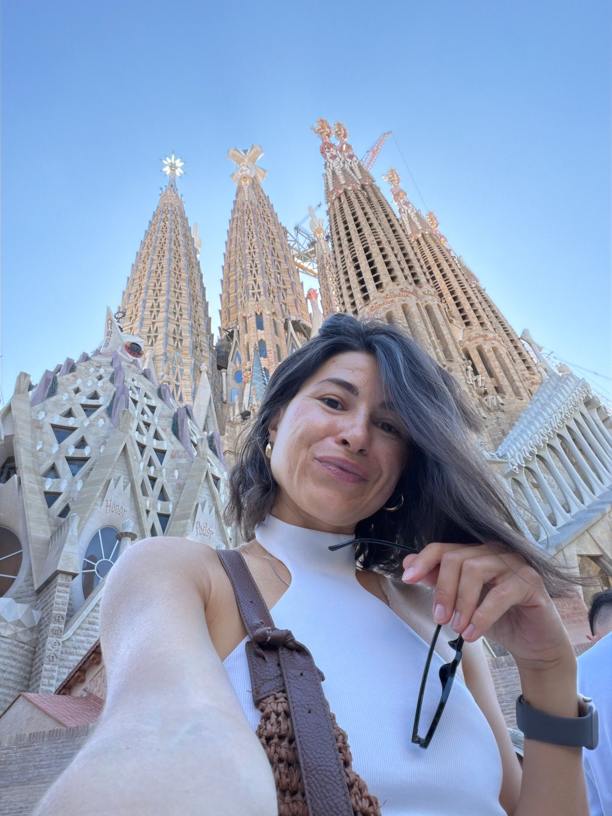 Morning tourist activity at Barcelona's Sagrada Familia basilica