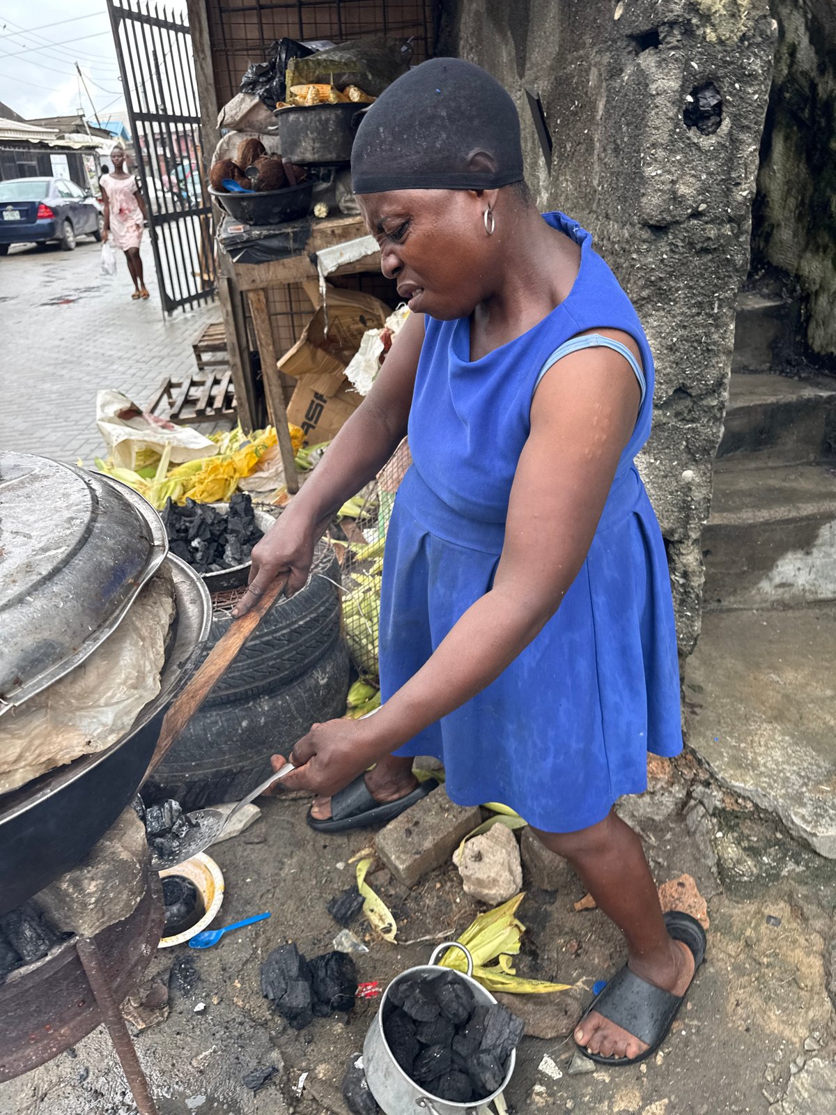 Daily life and repair work in Ado, Nigeria