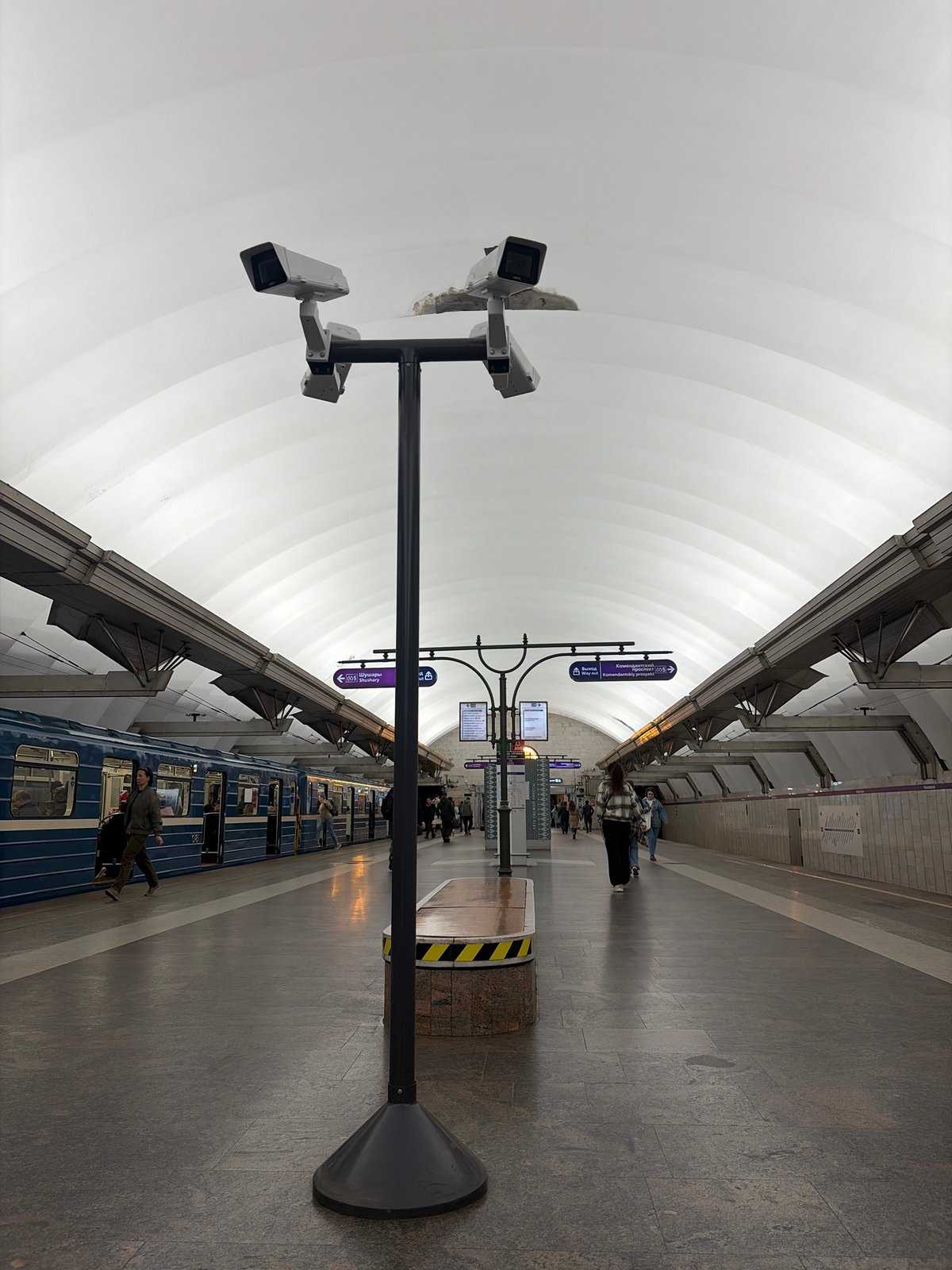 Morning commute captured at Shushary metro station, St. Petersburg