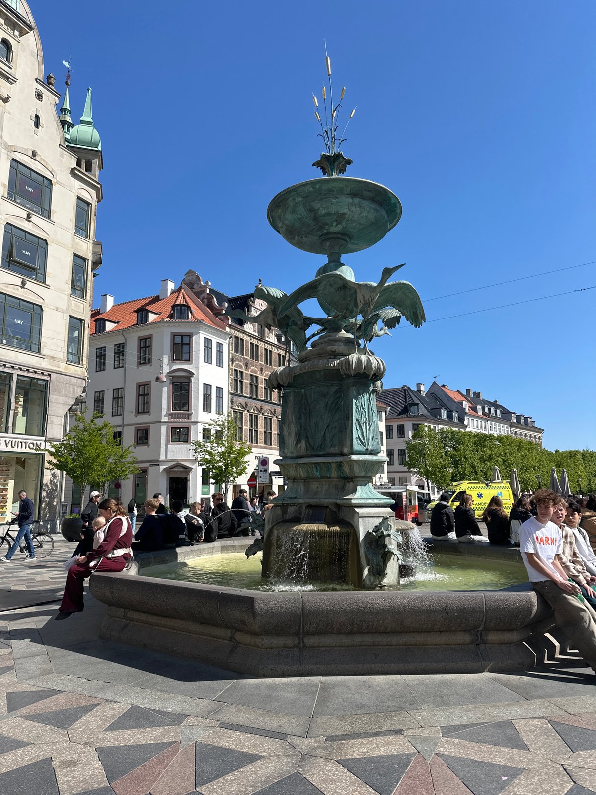 Sunny afternoon activity documented across central Copenhagen locations