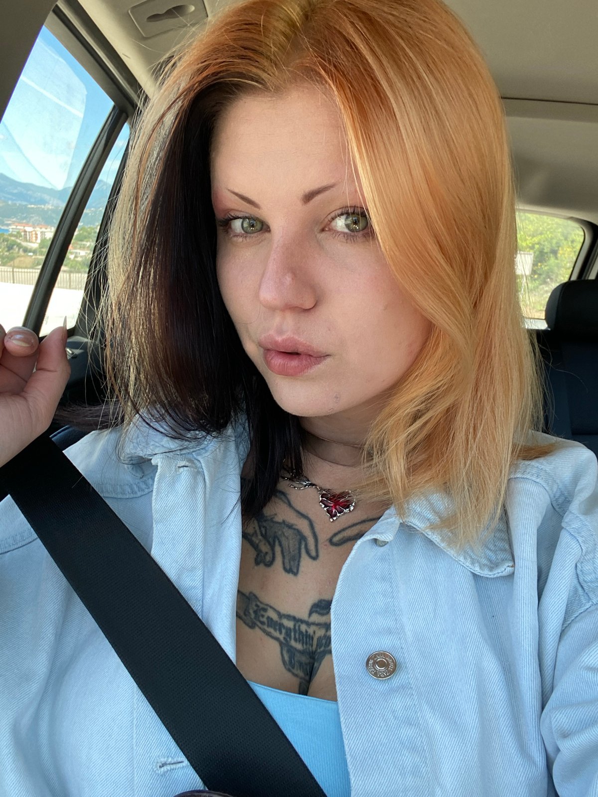 Woman with distinctive hair observed in car in Montenegro
