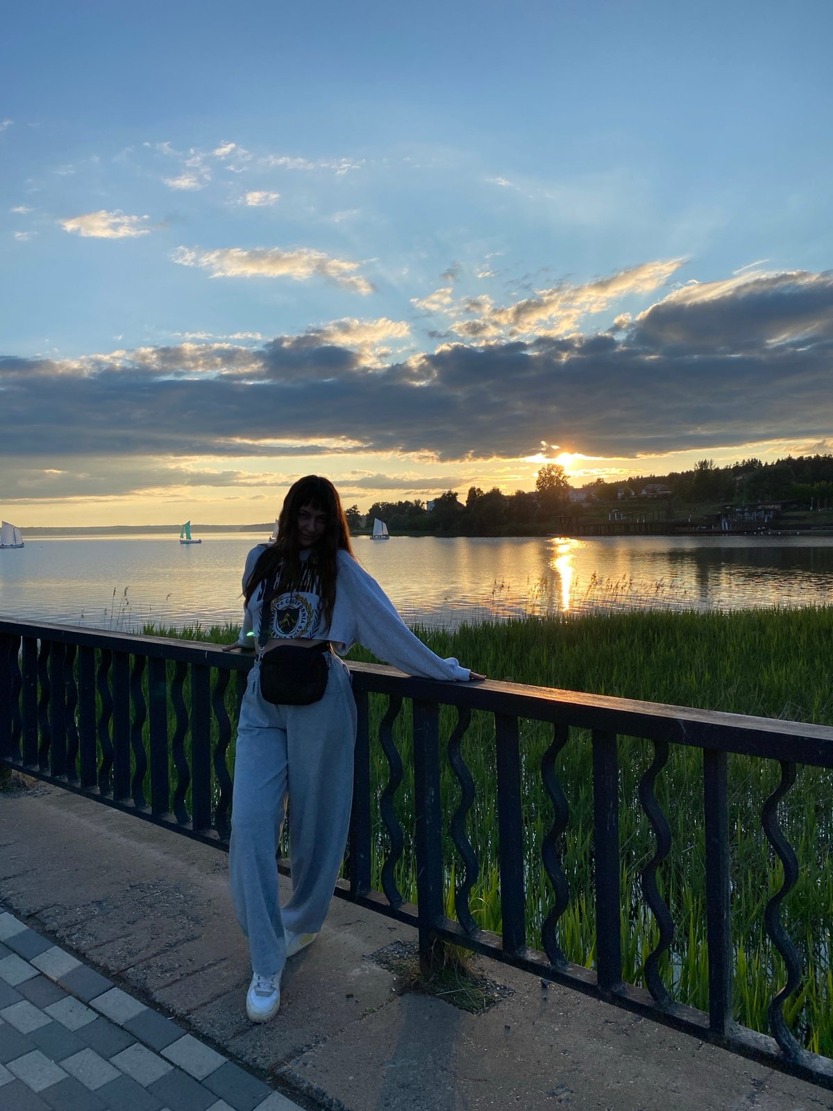 Sunset social media filming session captured on Votkinsk waterfront