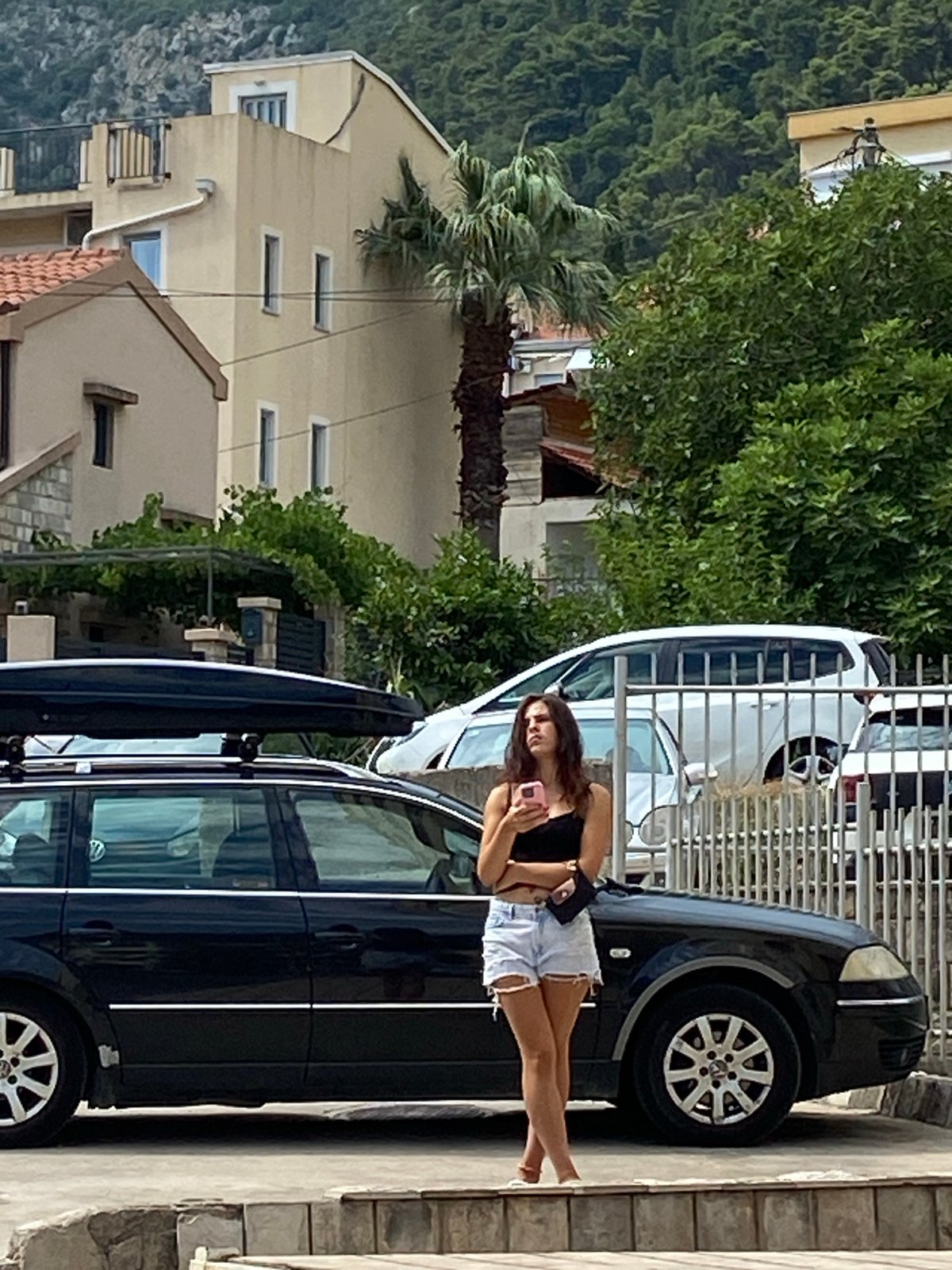 Midday street life and scenes around Budva, Montenegro
