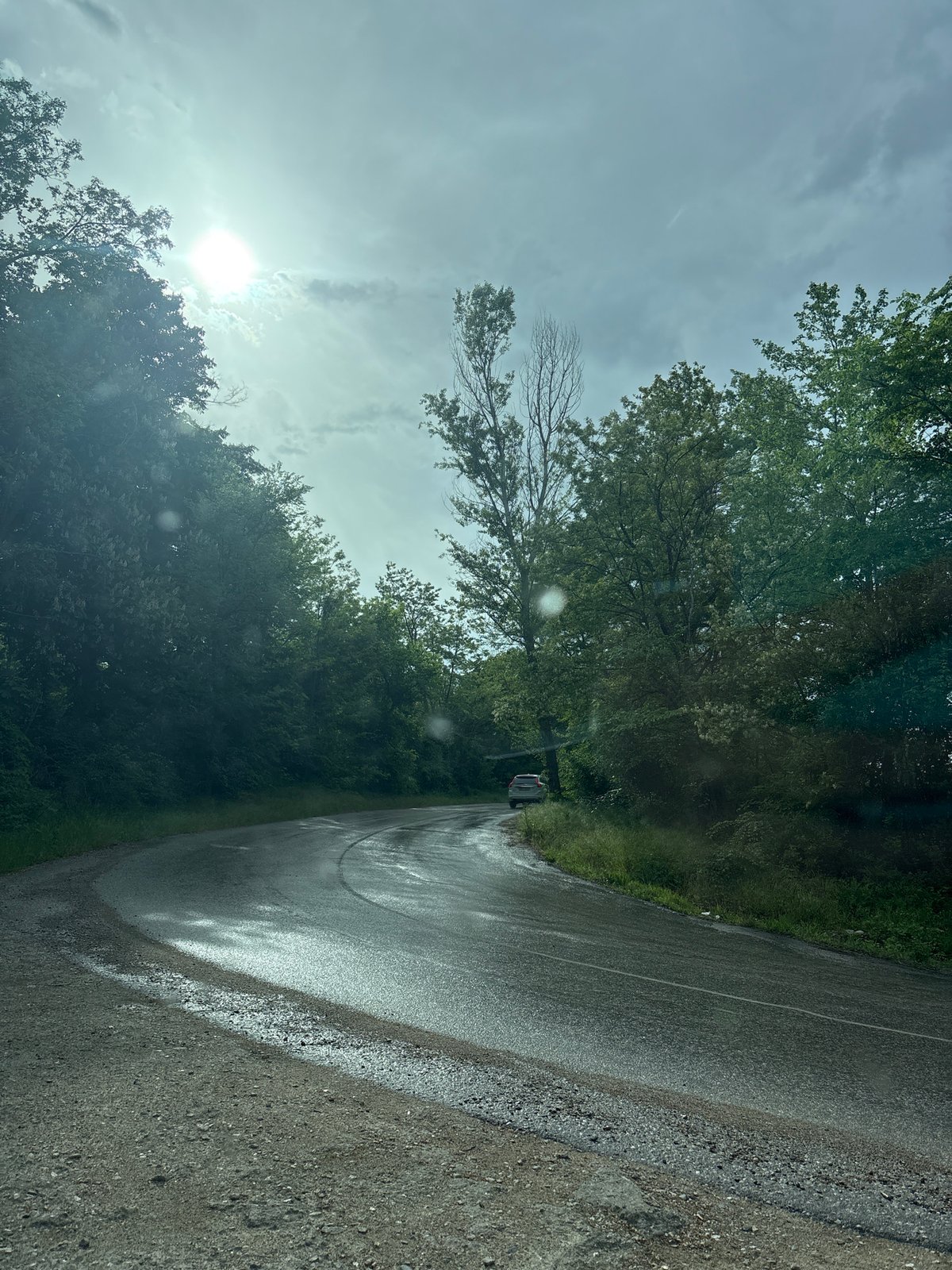 Wet roads and stone memorials documented in Blagoevgrad