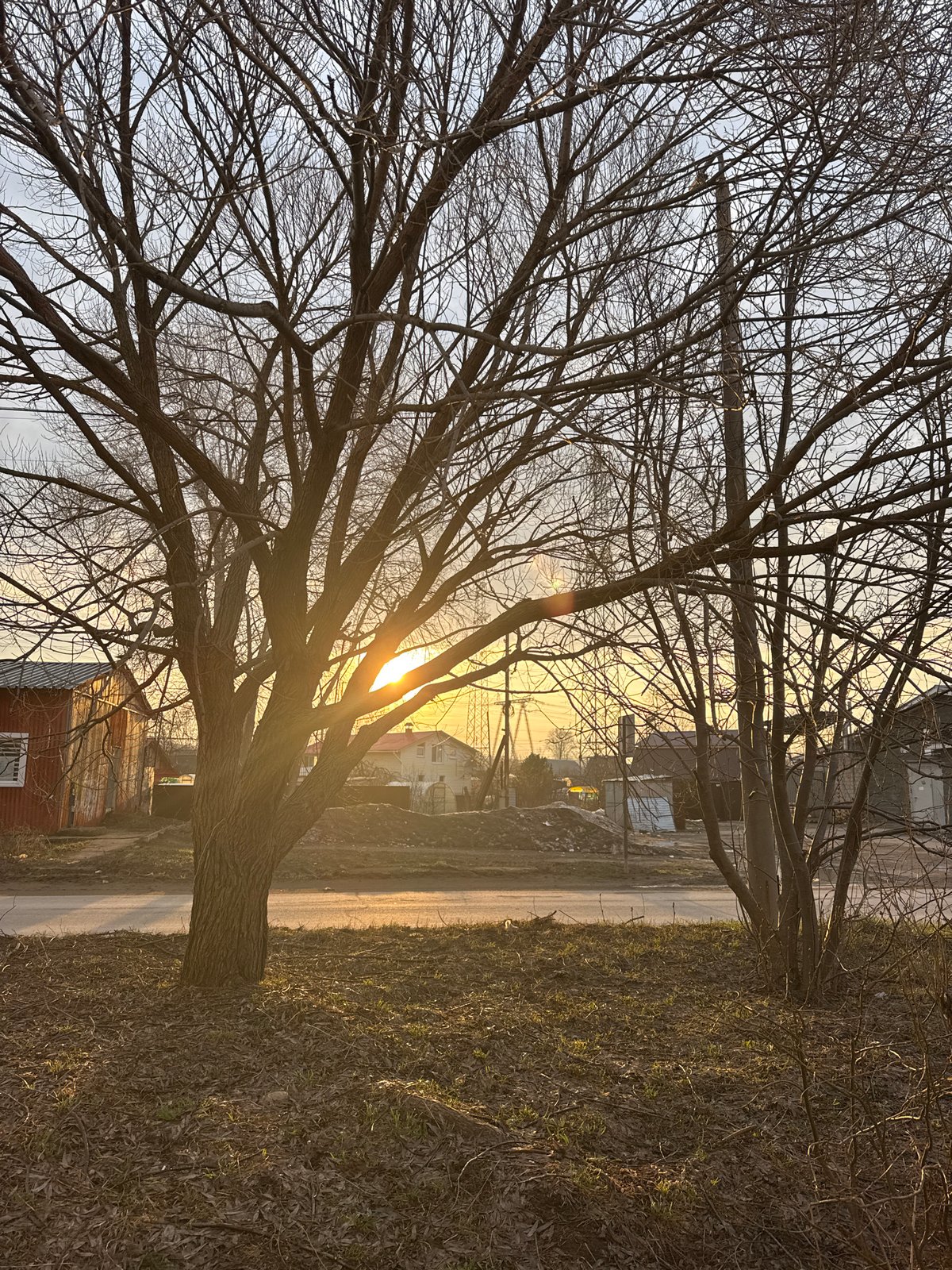 Street scene documented in Chaikovsky, Russia early morning