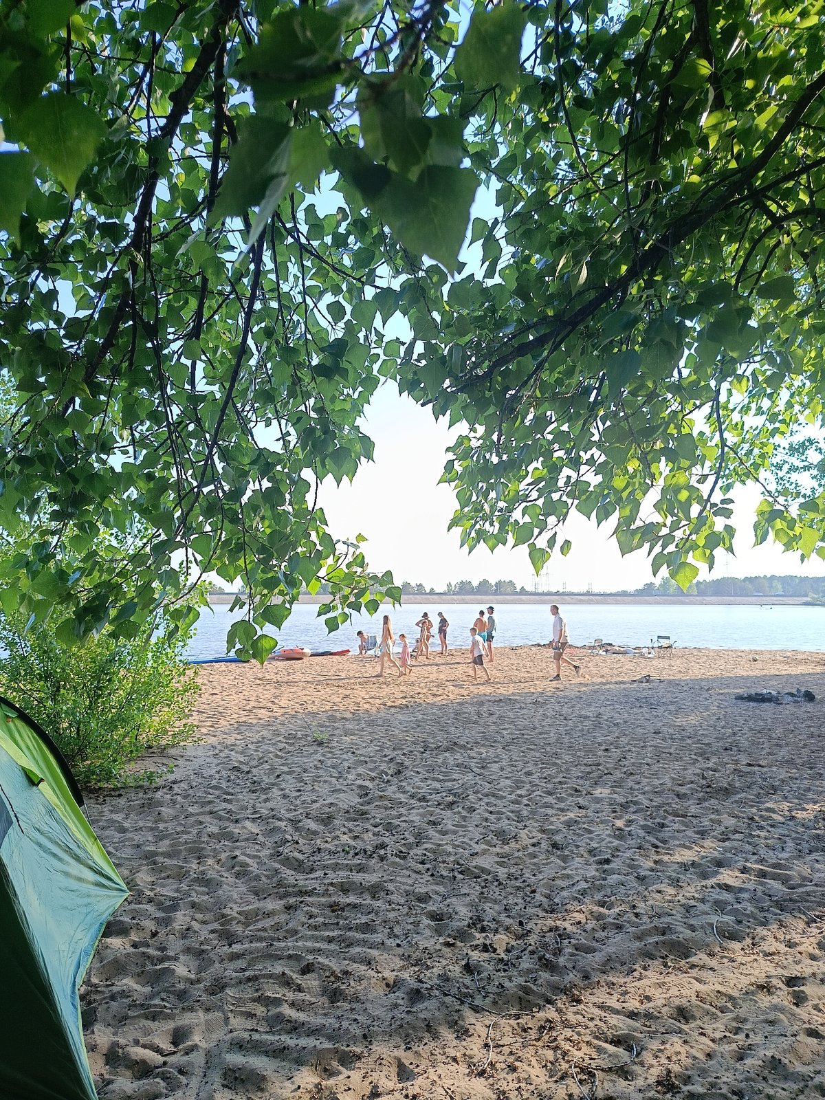 Weekend beach activities observed along Chaikovsky waterfront