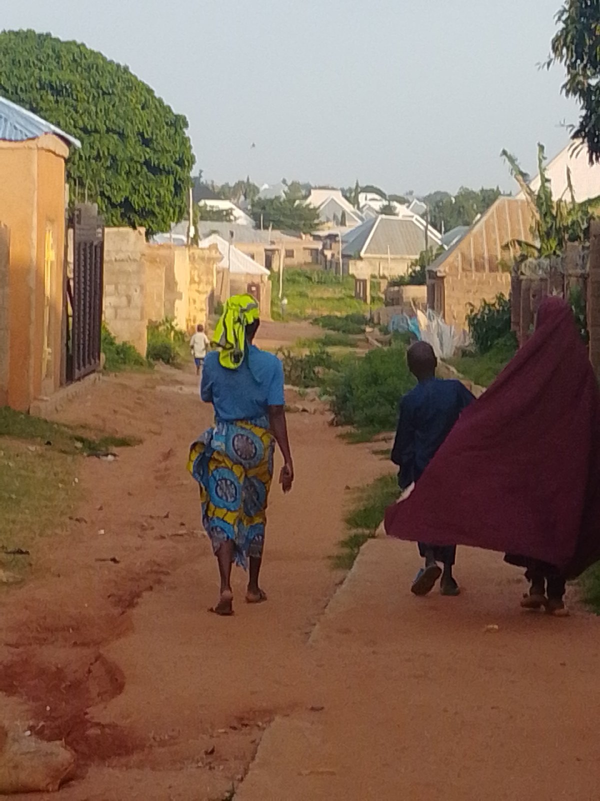 Everyday street life in Gombe, Nigeria, July morning
