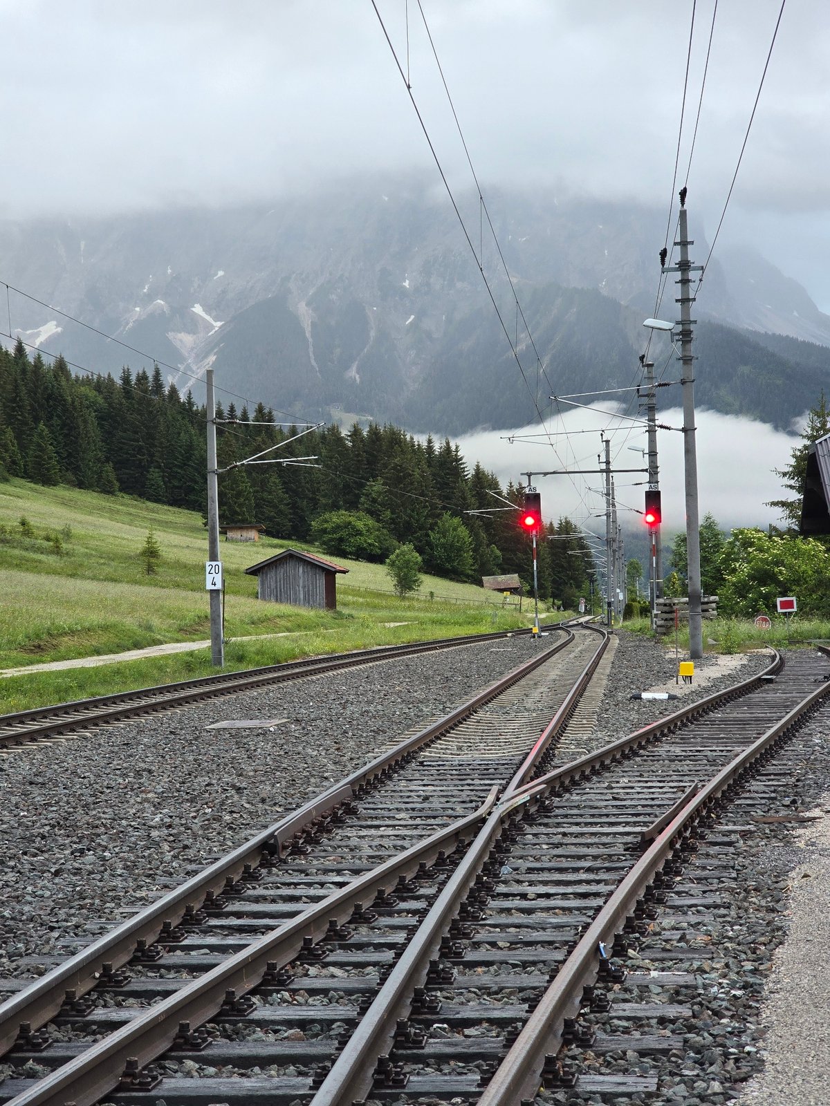 Observer Documents Railway Infrastructure in Alpine Village Lermoos