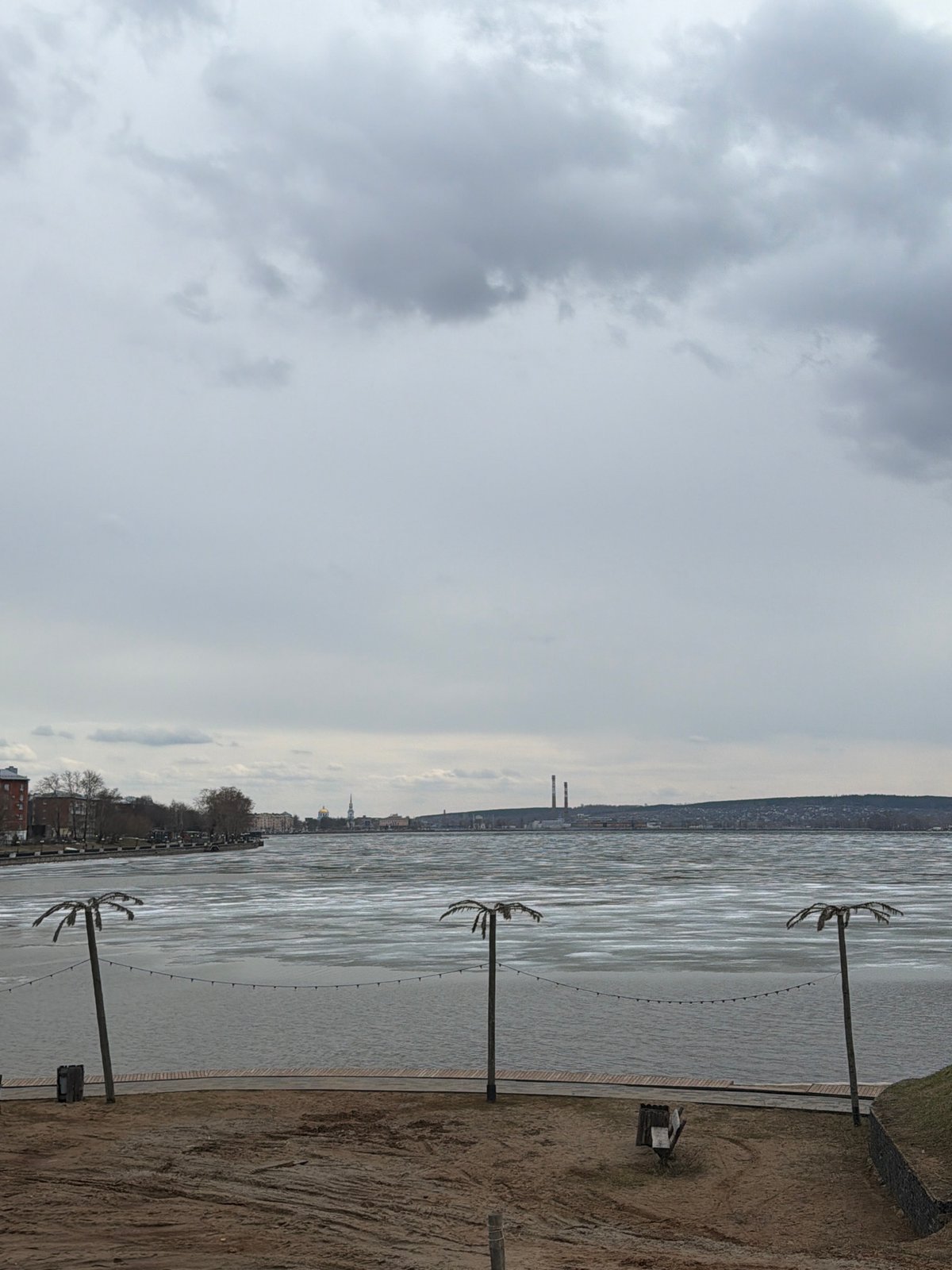 Morning documentation of Votkinsk waterfront and urban landscape