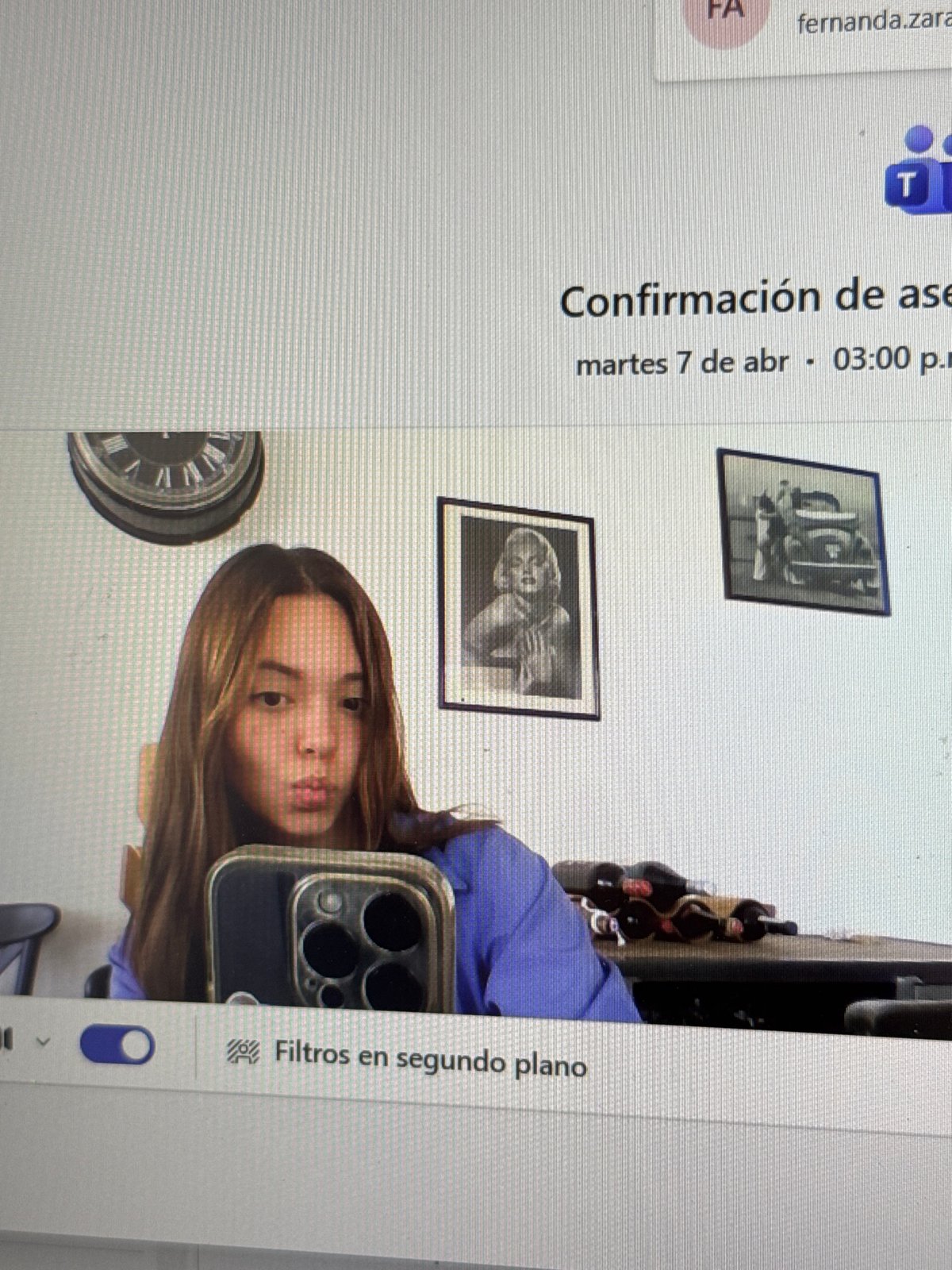 Woman leaves desk in home office in Mexico