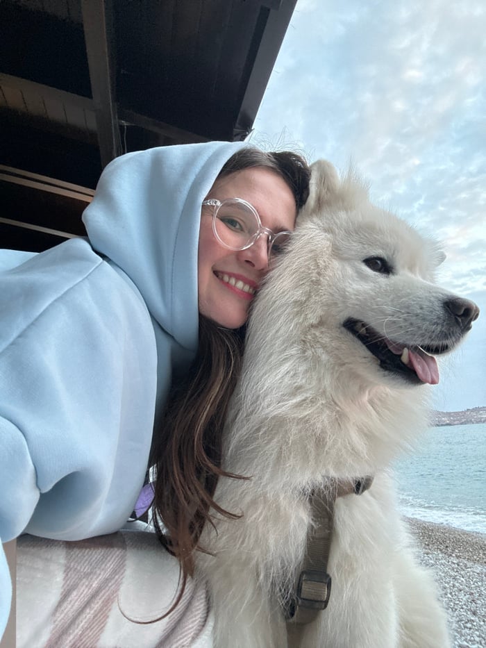 Sunset gathering with dog documented in coastal Montenegro village
