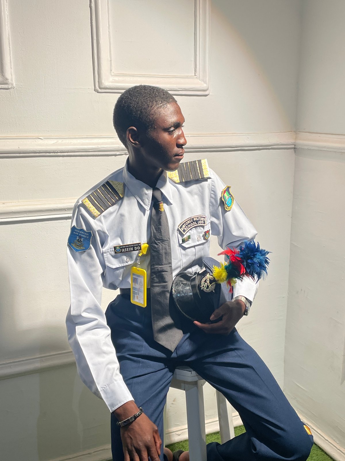 Nigerian Air Force personnel photographed in dress uniforms