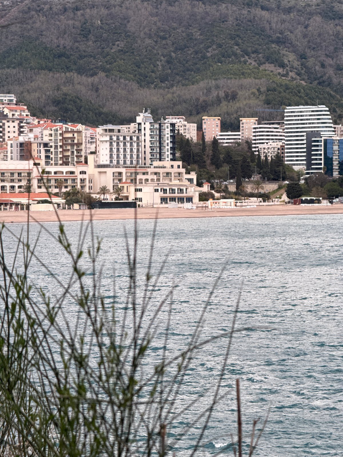 Coastal recreation and sightseeing documented along Montenegro's Adriatic shore
